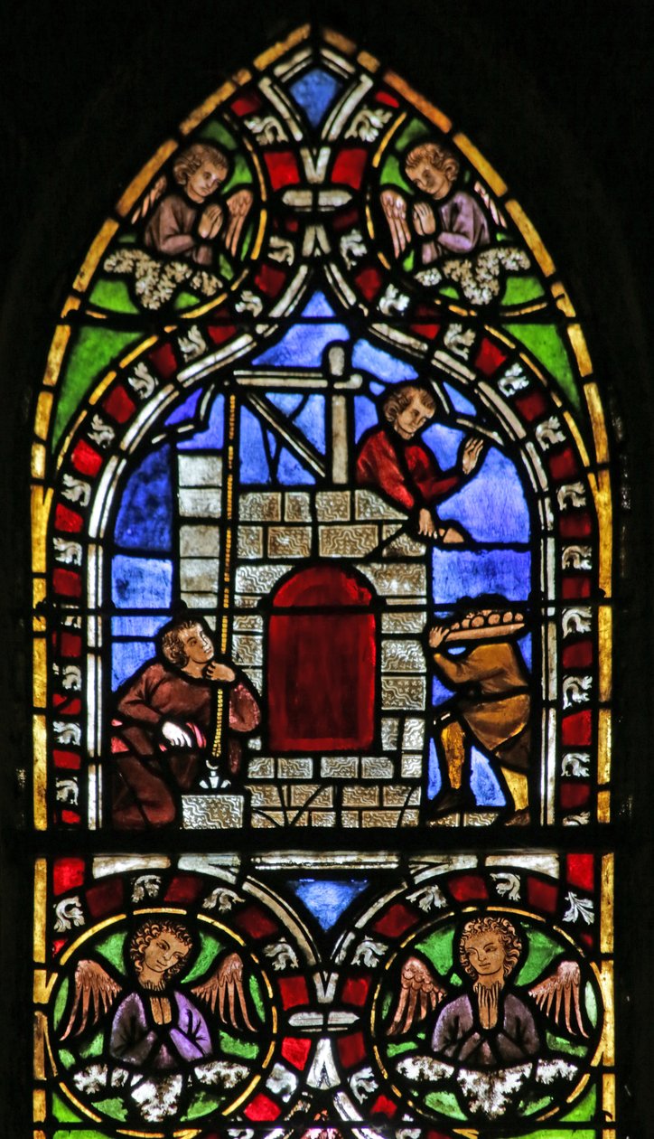 窗口描绘建造巴别塔，c.1325 作者 法语学校