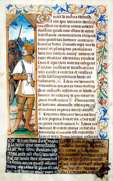 fol.78v，死亡率领一名士兵，来自Heures a lUsage de Rome 作者 法语学校