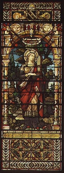 St. Cecilia，由Mayer and Co.，慕尼黑公司活跃于英国，c.1885（彩色玻璃窗） 作者 德国学校