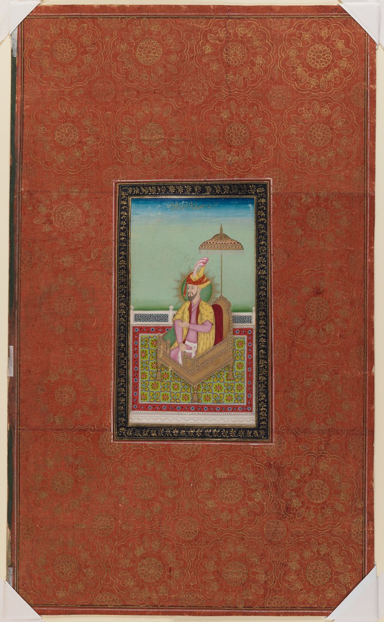 Sranan Muhammad，Miran Shah的儿子，1875-1900（不透明的wc＆黄金在纸上） 作者 印度学校