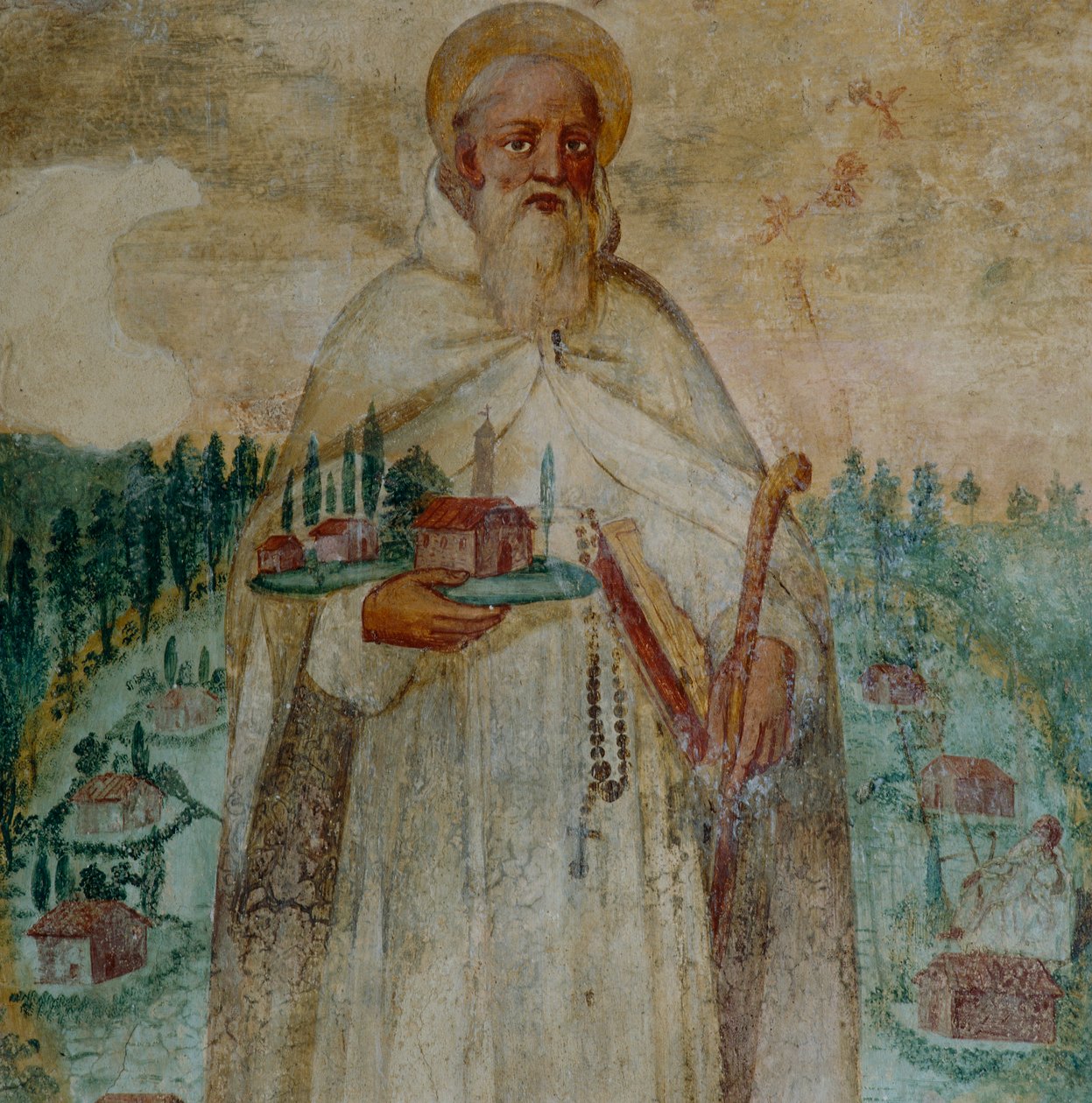 St. Romuald，卡尔多尔修道院的创始人，详细 作者 意大利学校