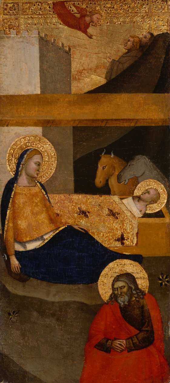 耶稣诞生，c。 1360-1380（木头上的蛋彩画和金箔） 作者 意大利学校