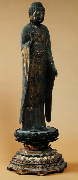 室町时代的Amida小雕像（镀金木） 作者 日本学校