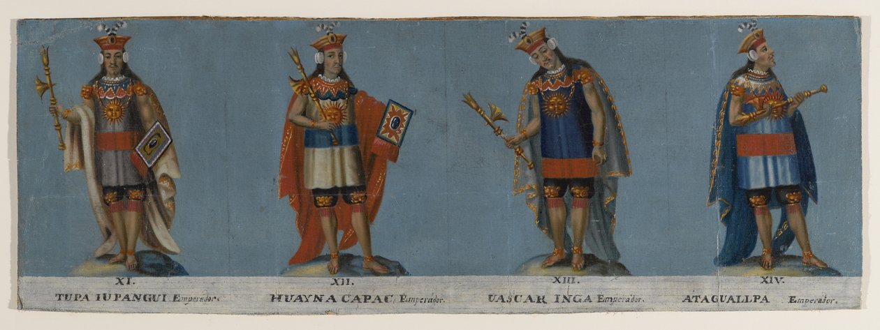 四位印加国王：Tupac Yupanqui，Huayna Capac，Huascar Inca，Atahuallpa，19世纪初 作者 不明
