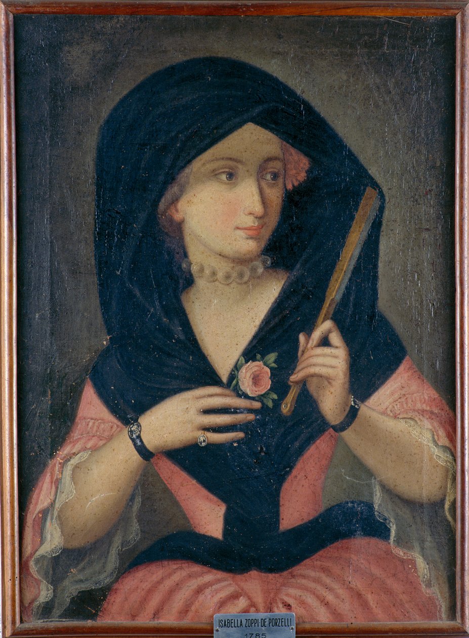 1785年Isabella Zoppi de Porzelli的肖像 作者 不明