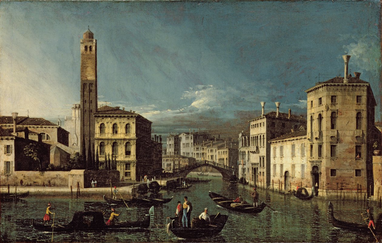 运河场景，威尼斯 作者 乔瓦尼·安东尼奥运河（Canaletto）