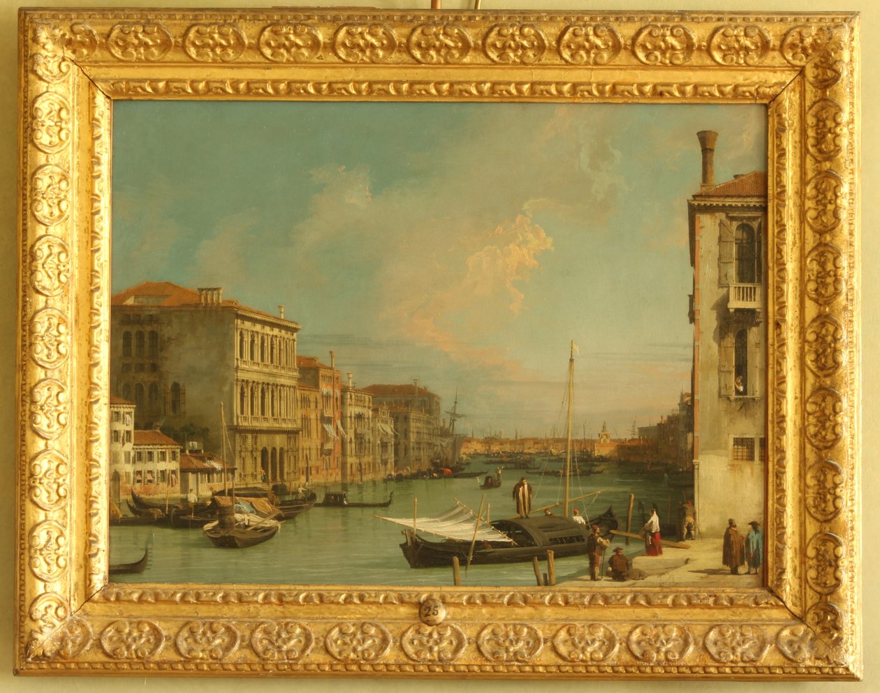 从Campo S. Vio（铜上的油）观看威尼斯大运河 作者 乔瓦尼·安东尼奥运河（Canaletto）