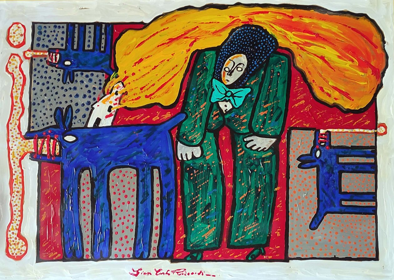 G.C.里卡迪，《无题》，2007 年，纸上丙烯，87x62，意大利。 作者 吉安·卡洛·里卡迪