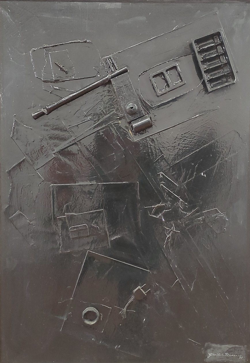 G.C.里卡尔迪，Combustione n.1，1977 年，布面混合媒介，60x80，阿尔皮诺，翁贝托-马斯特罗亚尼基金会，意大利。 作者 吉安·卡洛·里卡迪