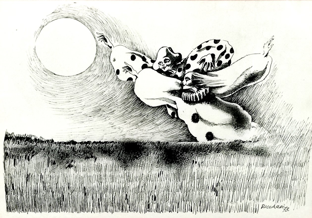 G.C.里卡尔迪，《无题》，1973 年，意大利，纸板，50x70。 作者 吉安·卡洛·里卡迪