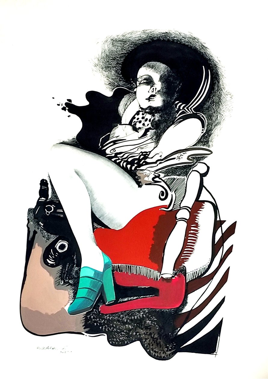 G.C.里卡尔迪，《无题》，1974 年，意大利，纸板，40x70。 作者 吉安·卡洛·里卡迪