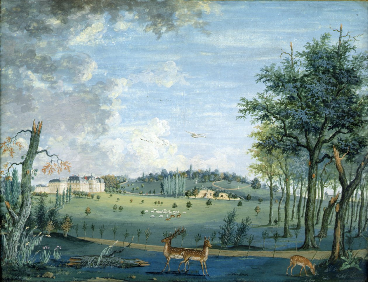 Parc du Raincy，Chateau and the Rocks，c.1754-93 作者 1717 1806卡蒙泰勒