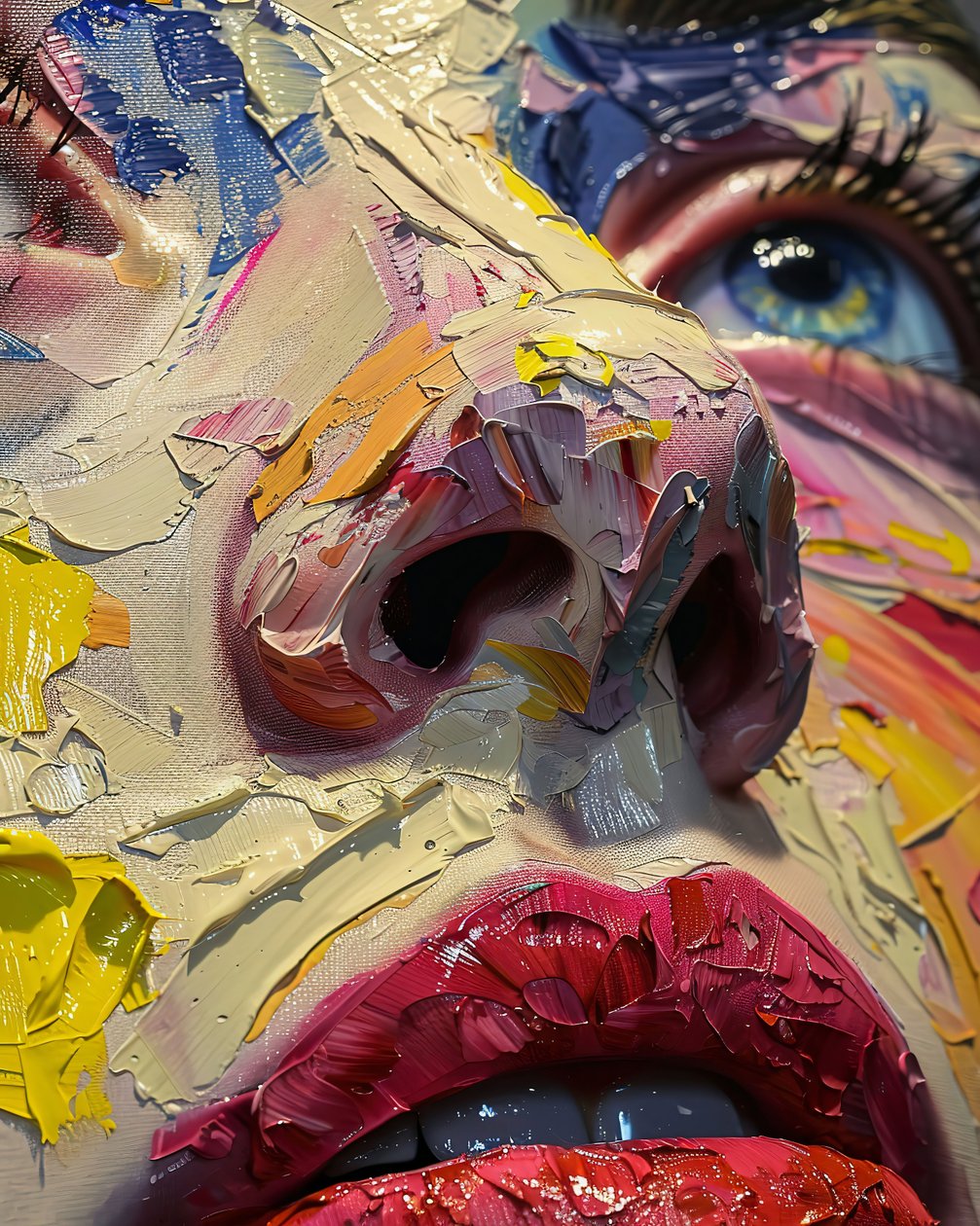 人物墙画：经过艺术修饰的女人面孔 作者 法赫塔利·阿卜杜勒拉希姆