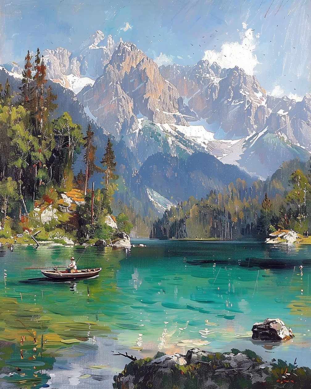 山湖全景，廉价墙面装饰出售 作者 法赫塔利·阿卜杜勒拉希姆