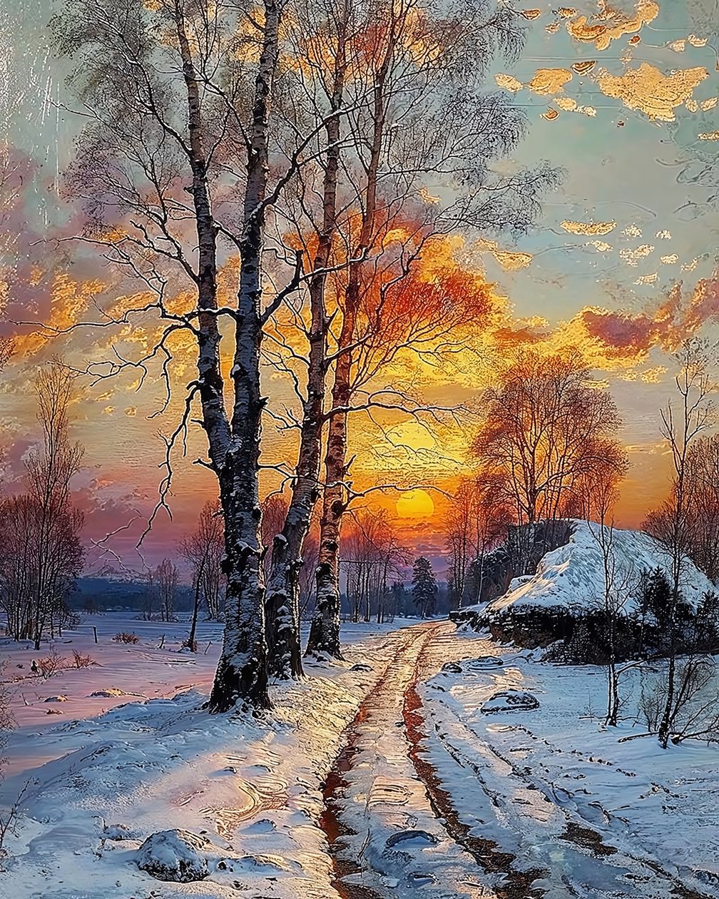 白雪覆盖的冬日风景, 墙面装饰供出售 作者 法赫塔利·阿卜杜勒拉希姆