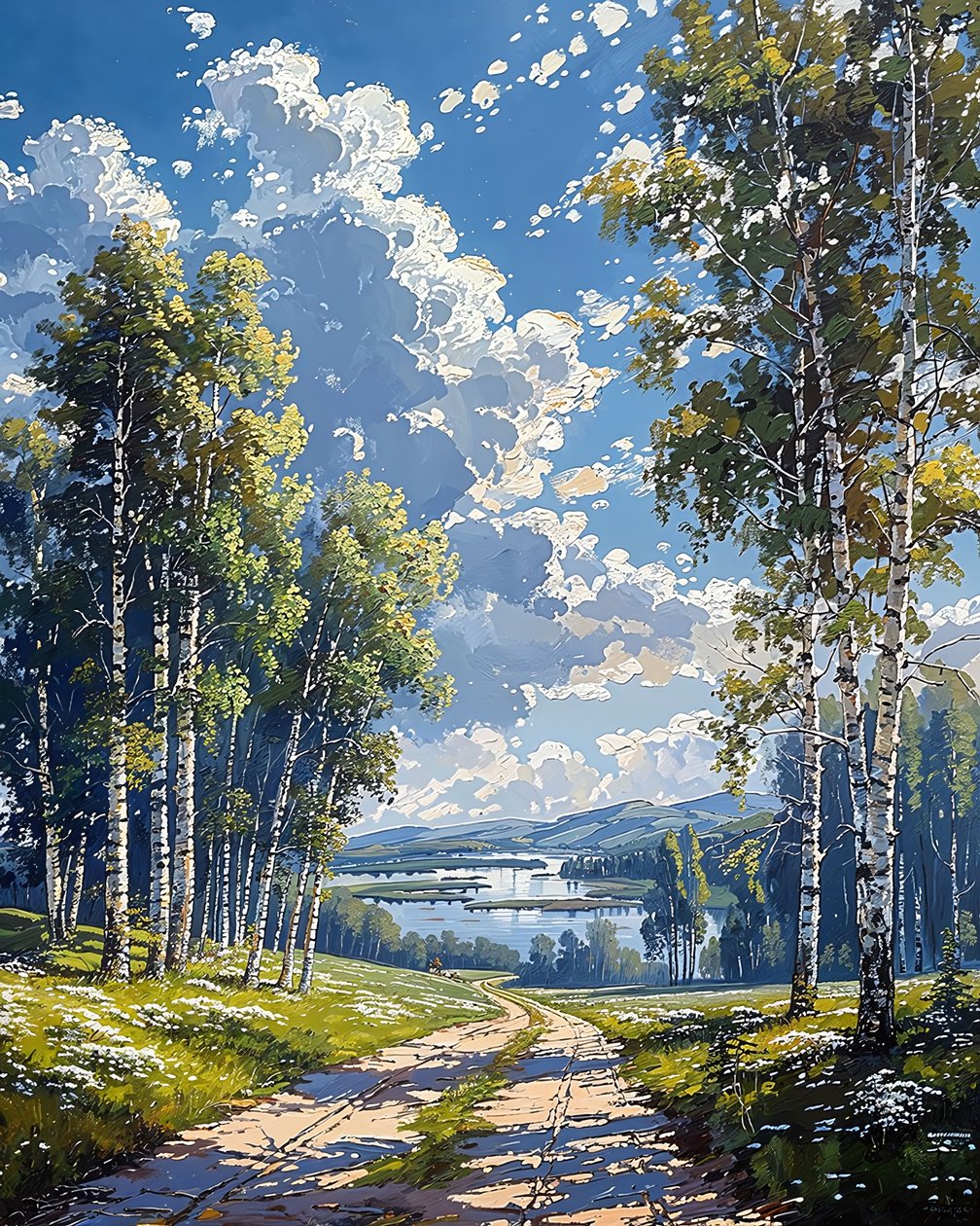 大型秋景树油画 印象派油画 作者 法赫塔利·阿卜杜勒拉希姆