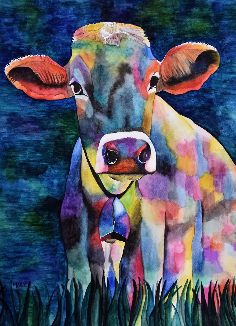 Aquarell-Kuh 作者 玛丽的水彩画