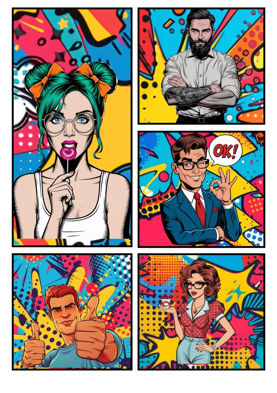 Popart 漫画 "OK 作者 马里奥·维特