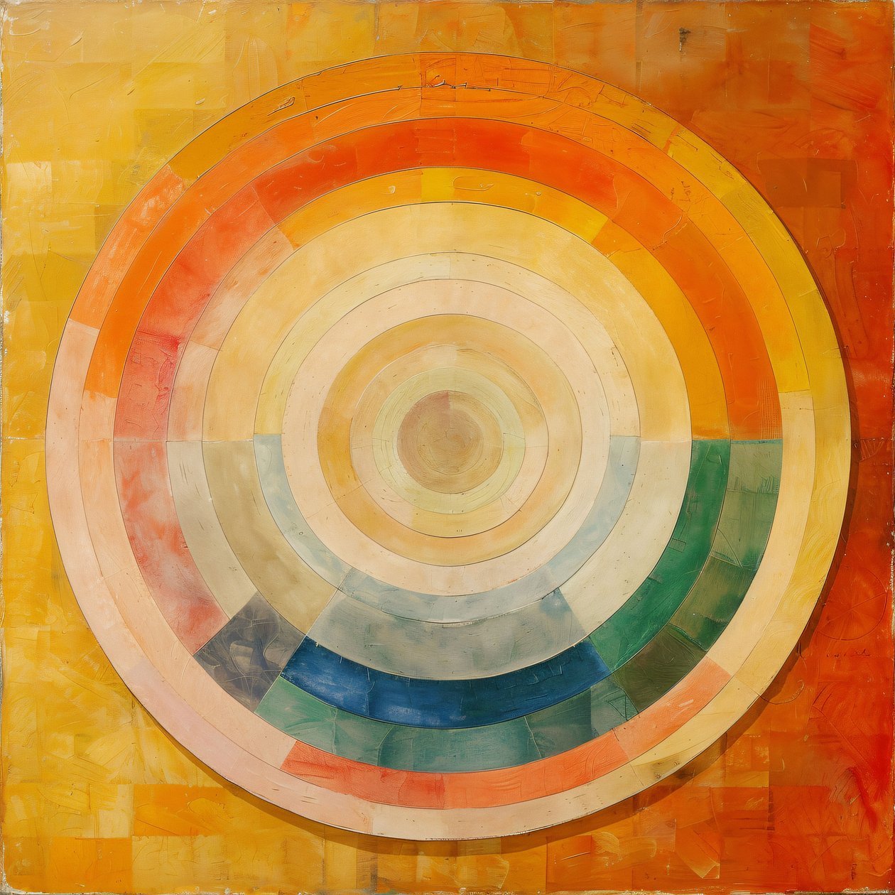 抽象油画、神秘艺术、Hilma af Klint 风格、在线艺术印刷品 作者 法赫塔利·阿卜杜勒拉希姆