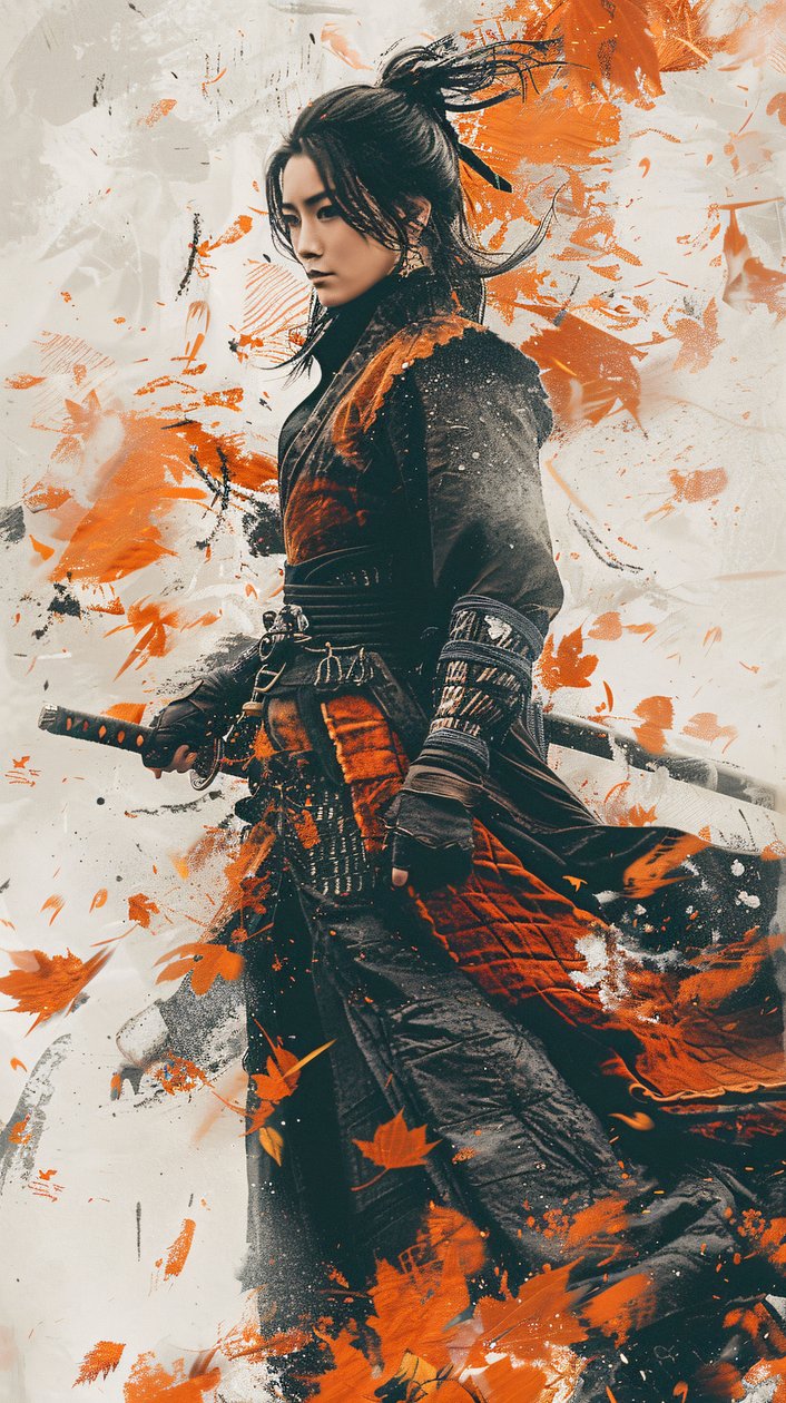 涂鸦狂野风格的武士女，武术，有框壁饰出售 作者 法赫塔利·阿卜杜勒拉希姆
