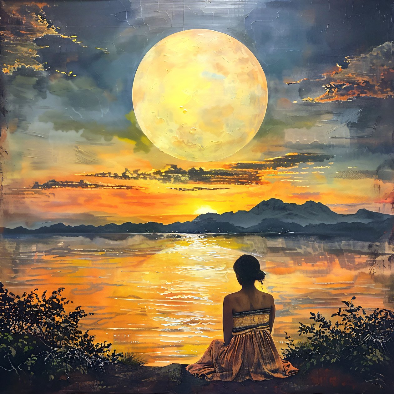 圣卡塔利娜山水日落，在线帆布按需打印 作者 法赫塔利·阿卜杜勒拉希姆