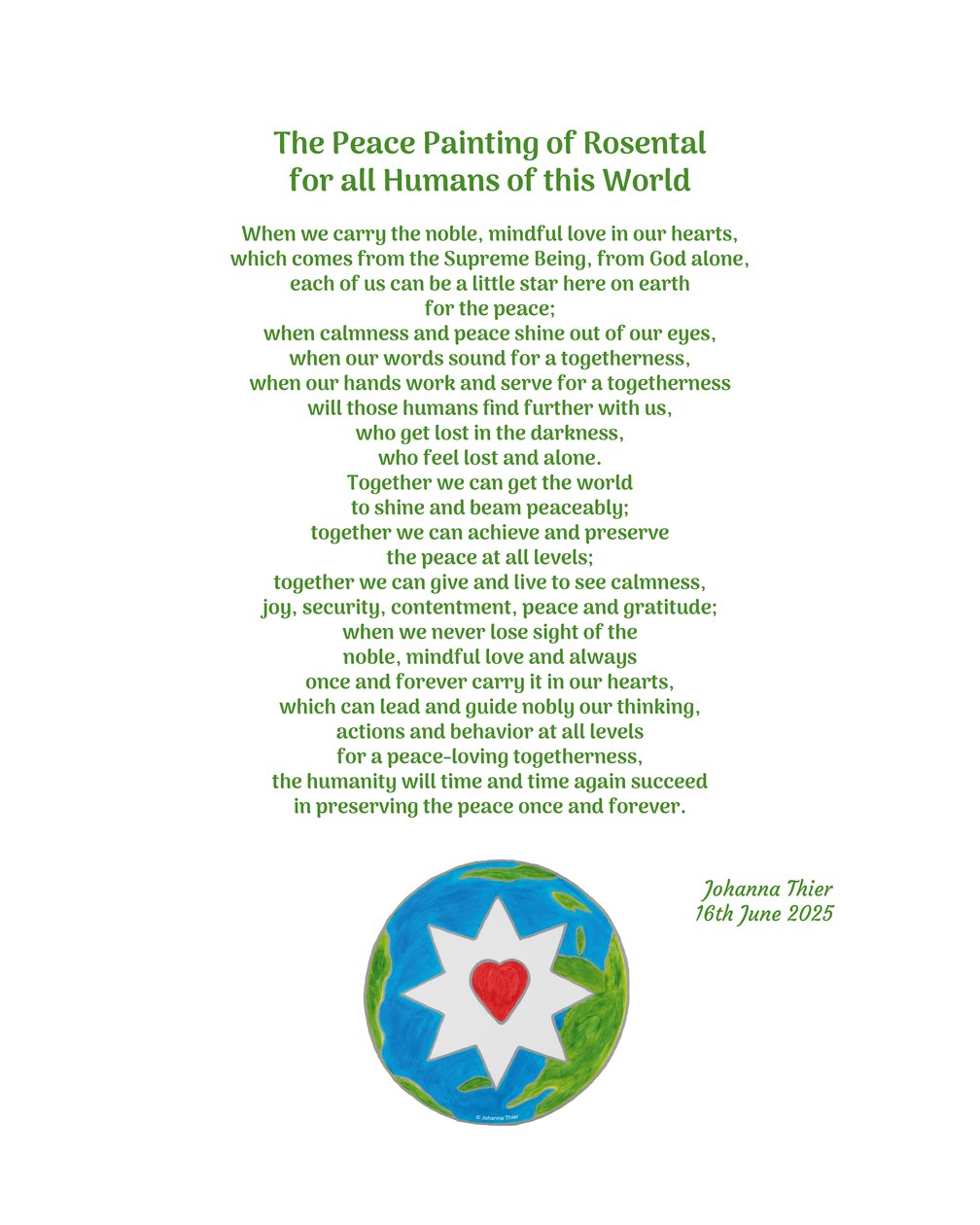 The Peace Painting of Rosental for all Humans of this World 作者 约翰娜蒂尔