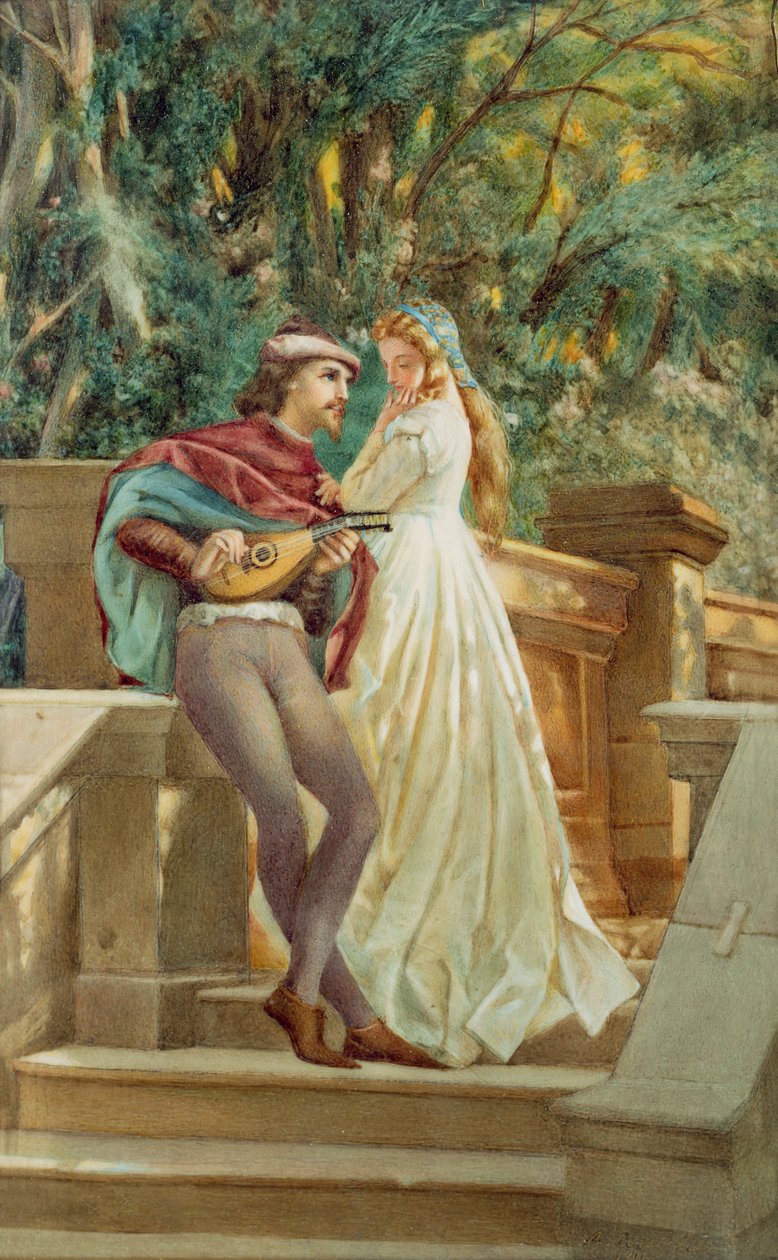 The Serenade，1901（wc on ivorine） 作者 A.科西·拉利