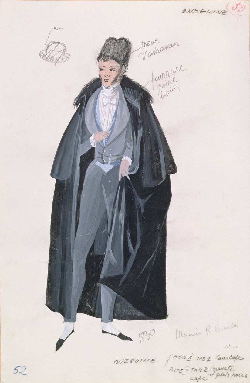 Lensky，来自歌剧“Eugene Onegin”，1830年 作者 勒布朗
