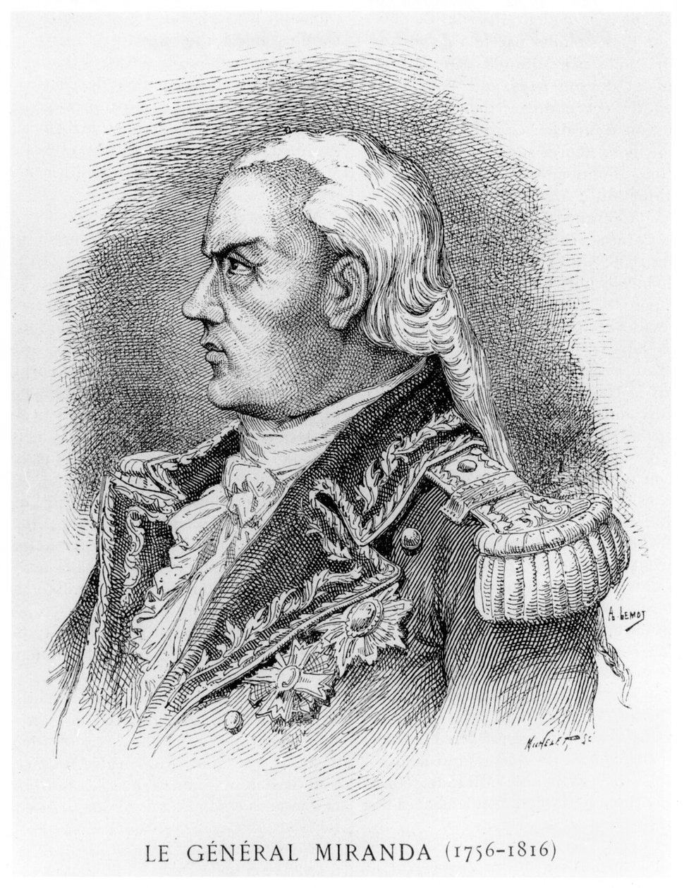 Francisco de Miranda（1750-1816）来自1850年3月的“当代艺术家” 作者 莱莫特