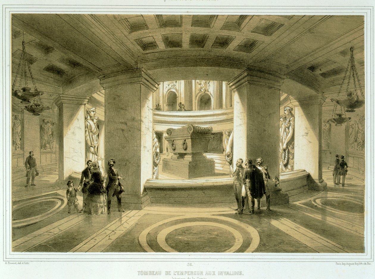 拿破仑墓（1769-1821）位于荣军院，来自巴黎及其周边地区，出版于1850年代至60年代 作者 阿贝·普雷沃斯特