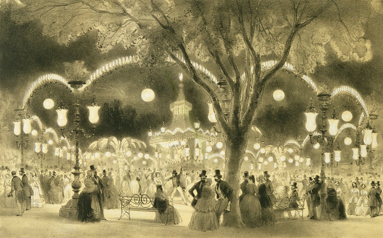 由Auguste Bry出版的Mabile Ball，香榭丽舍大街 作者 教务长