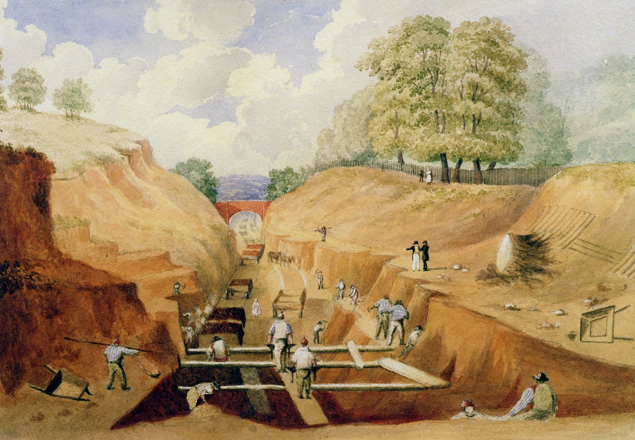 建造布莱顿铁路，1840年 作者 辛普森