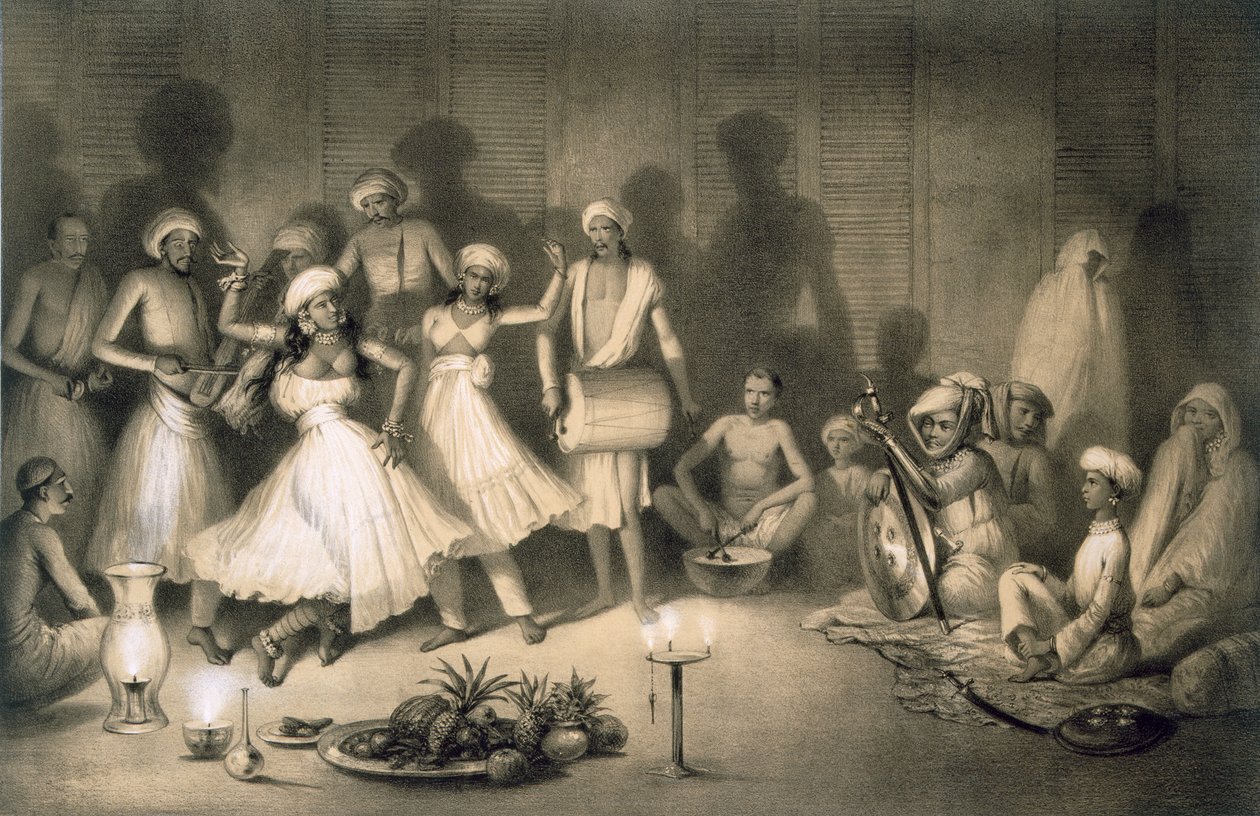 Nautch女孩的舞蹈，来自&39;印度之旅&39;，酒吧。作者：Smith，Elder und Co.，1858 作者 A.索尔特科夫