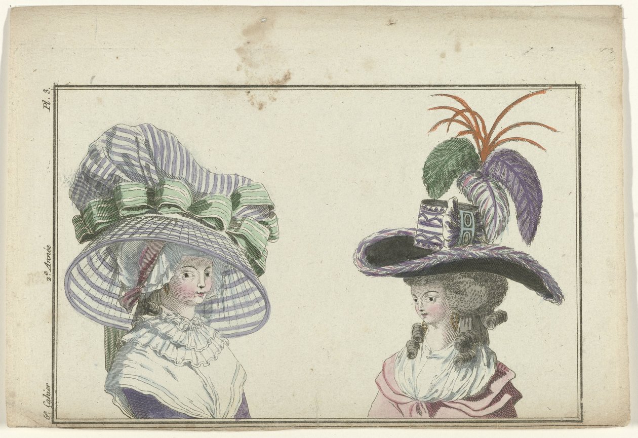 Magasin des Modes Nouvelles Françaises et Anglaises》，1787 年 1 月 10 日，第 6 节，第 2 年，图版 3 作者 AB杜哈梅尔