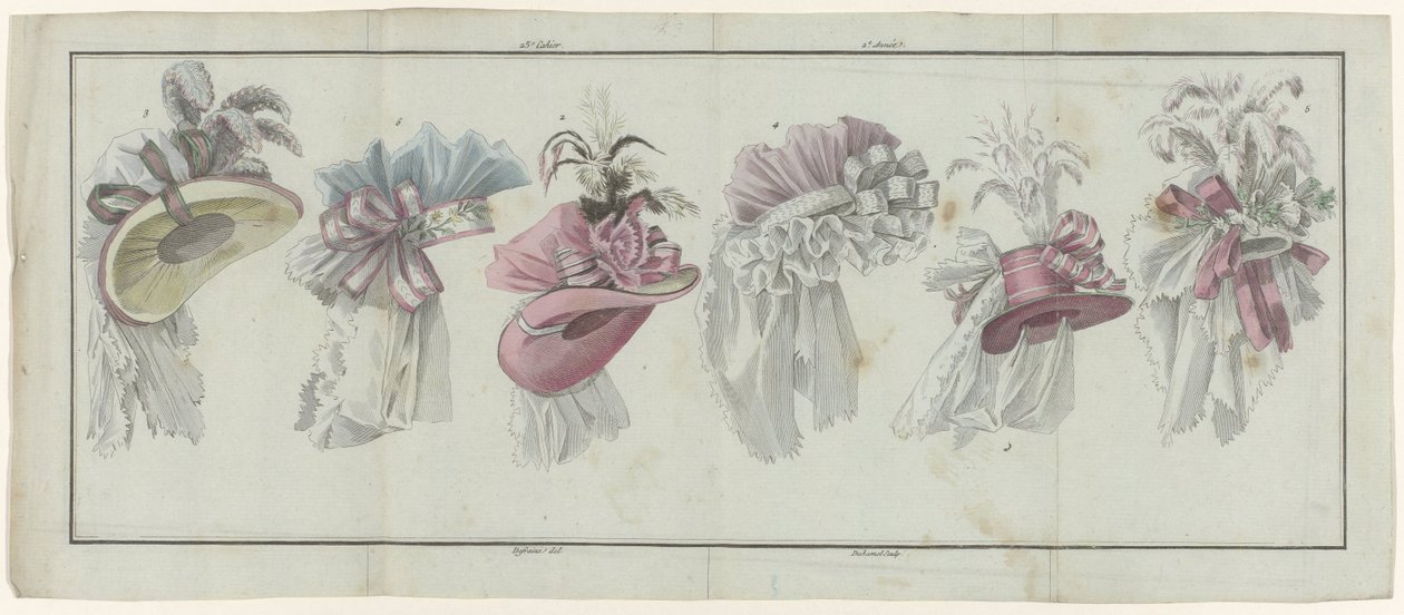 Magasin des Modes Nouvelles Françaises et Anglaises》，1787 年 7 月 20 日，第 25 期，第 2 年，单页 作者 AB杜哈梅尔