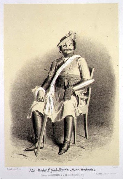 Maha-Rajah-Hindoo-Rao-Babadoor，出自《印度之旅》，由Jules Trayer（1824-1901）雕刻，在伦敦出版。 作者 A.（之后）索尔特科夫