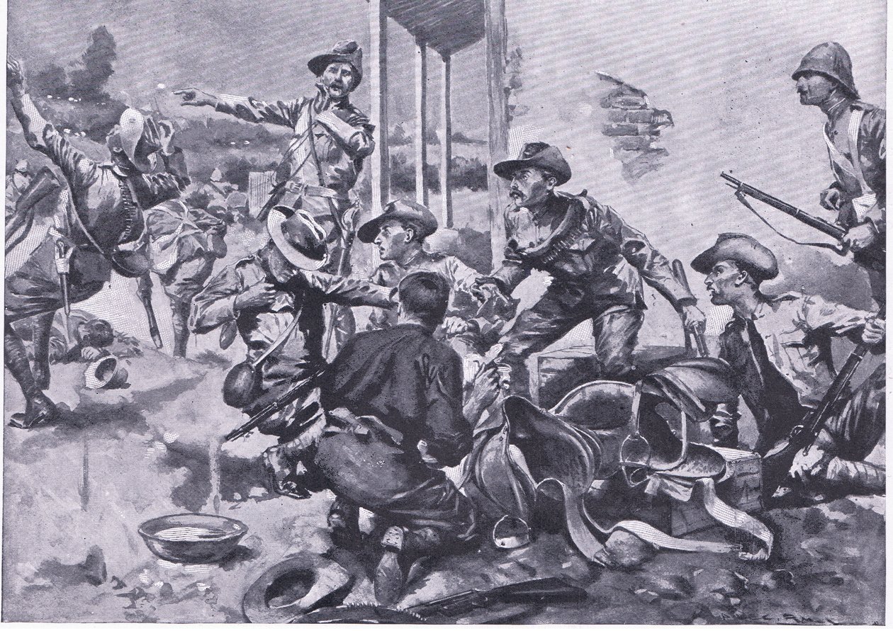 对Hamel Fontein农场的攻击，来自比勒陀利亚之后：游击战争由Harmsworth Bros Limited出版，1901年 作者 AC球