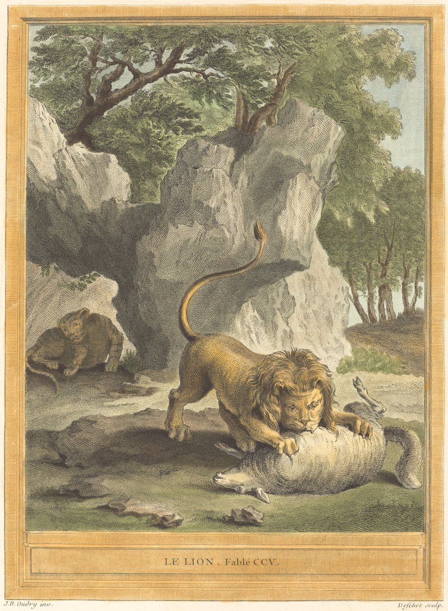 狮子(Le lion) 作者 让·巴蒂斯特·乌德里 (Jean Baptiste Oudry) 之后的 AJ de Fehrt