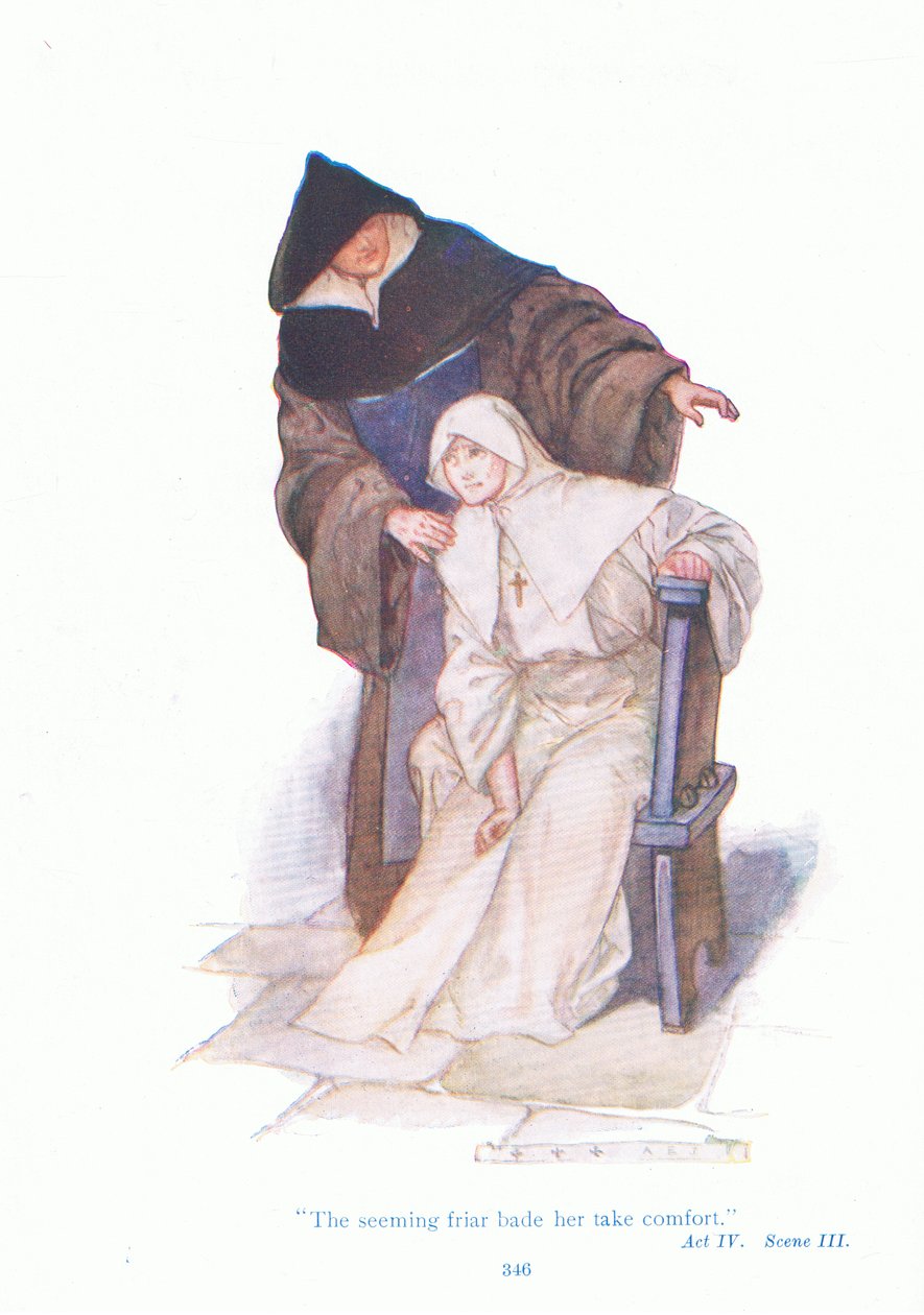 来自莎士比亚酒吧的故事中的修道士请她安慰（Measure for Measure）。 沃德锁具有限公司 作者 杰克逊