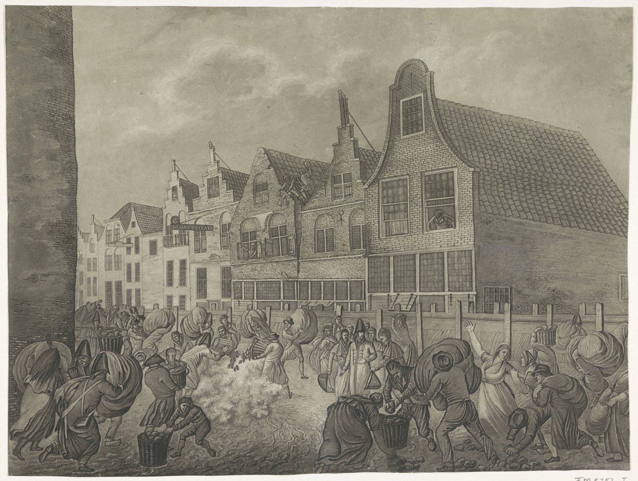 1809 年，戈林切姆科尔滕代克河沿岸的模板故障
献给路易-拿破仑国王的四幅 1809 年洪水图版（系列标题） 作者 A·卢茨