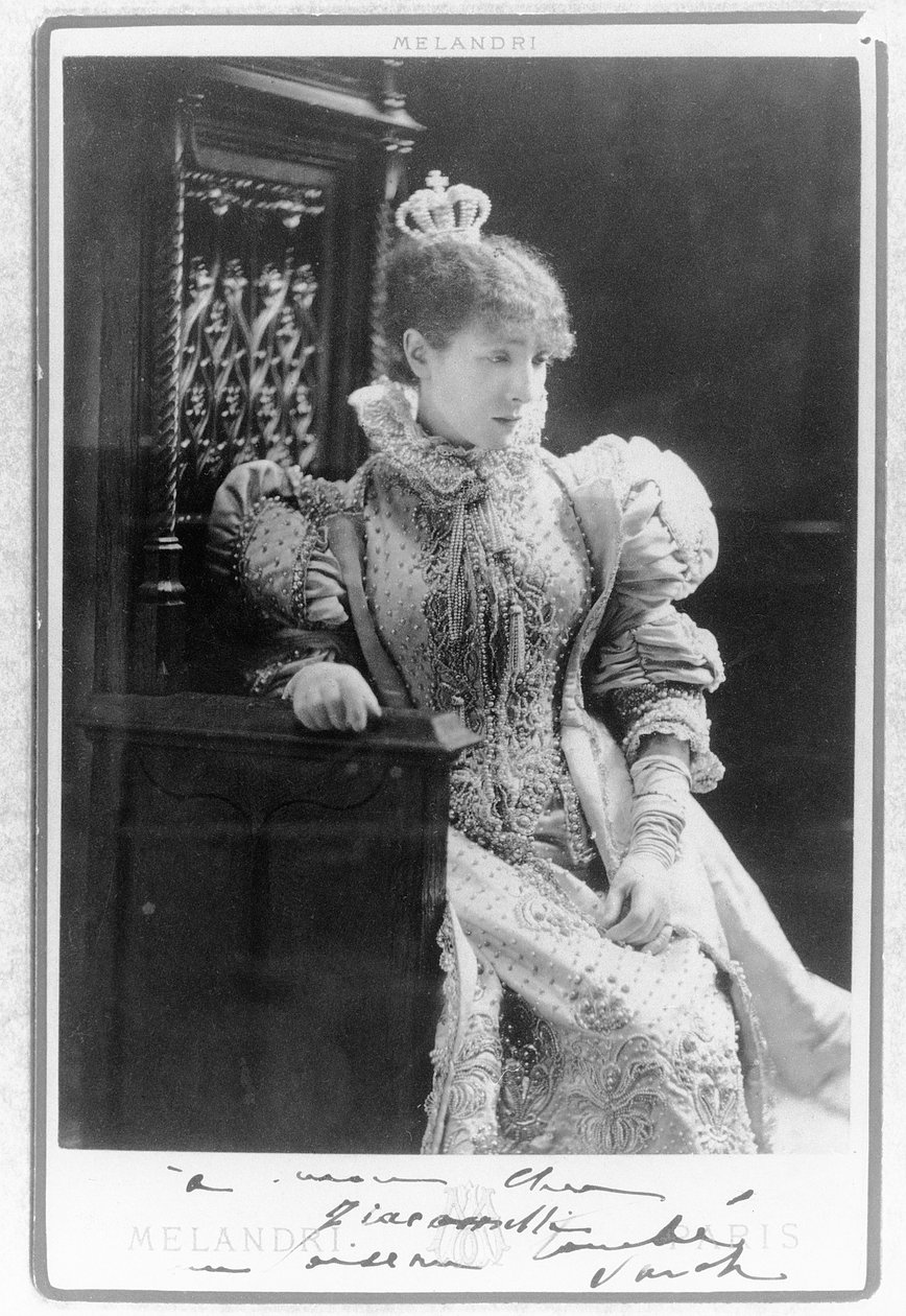 莎拉·伯恩哈特（1844-1923）饰演玛丽·德·纽堡（Marie de Neubourg）饰演维克多·雨果（Victor Hugo）的“鲁伊布拉斯”（Ruy Blas）（1802-85） 作者 梅兰德里