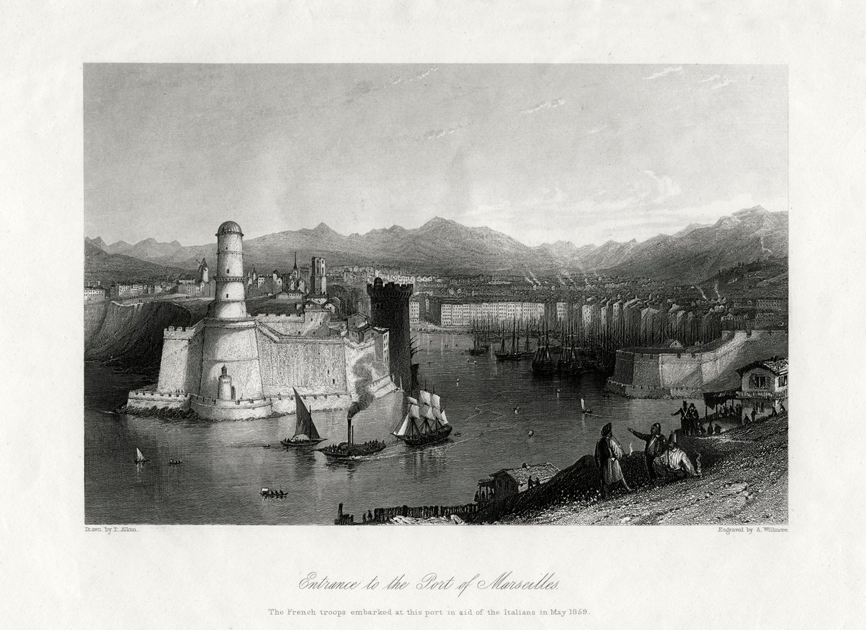 1875年，法国马赛港口入口 作者 A.威尔莫尔