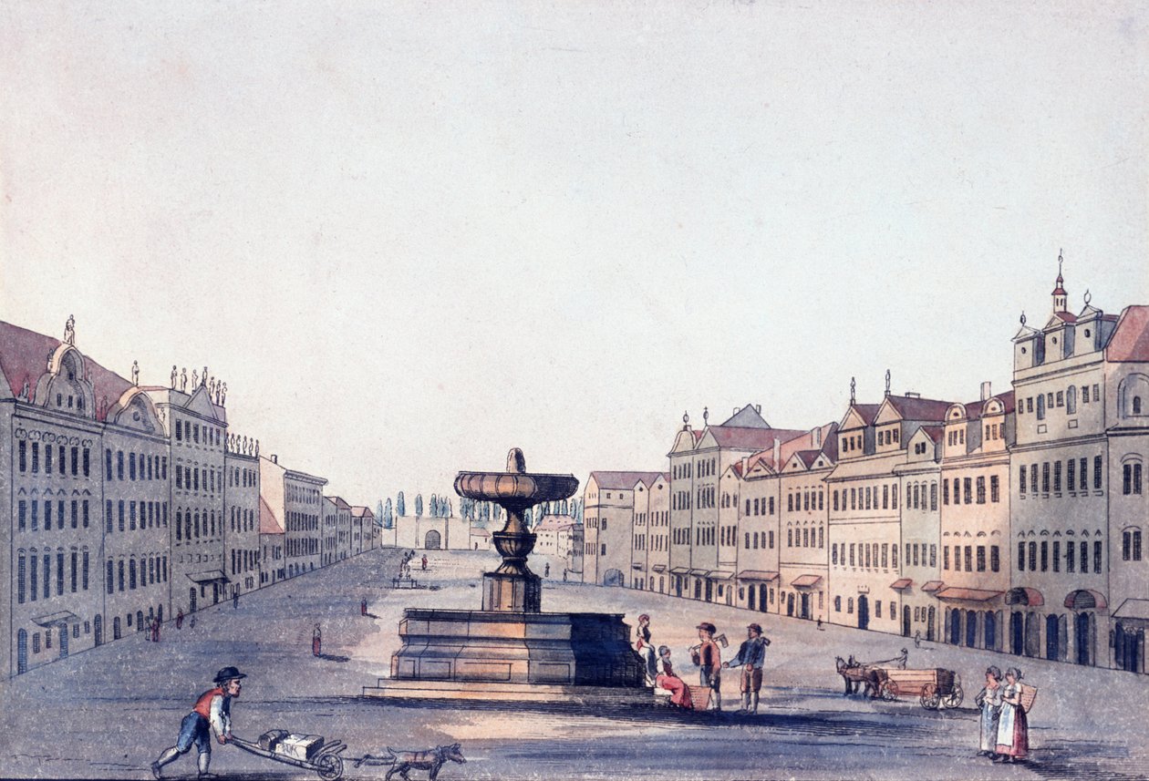 马市场，1810 作者 约翰·古斯塔夫（A. and Berka）和约翰·古斯塔夫（Johann Gustav）
