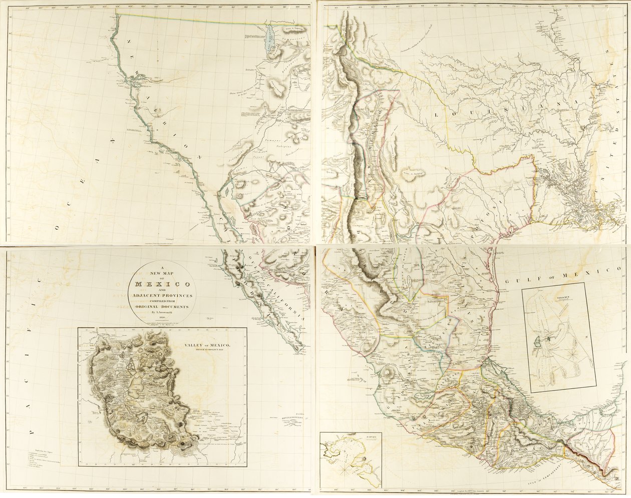 A New Map of Mexico and Adjacent Provinces 作者 亚伦·阿罗史密斯