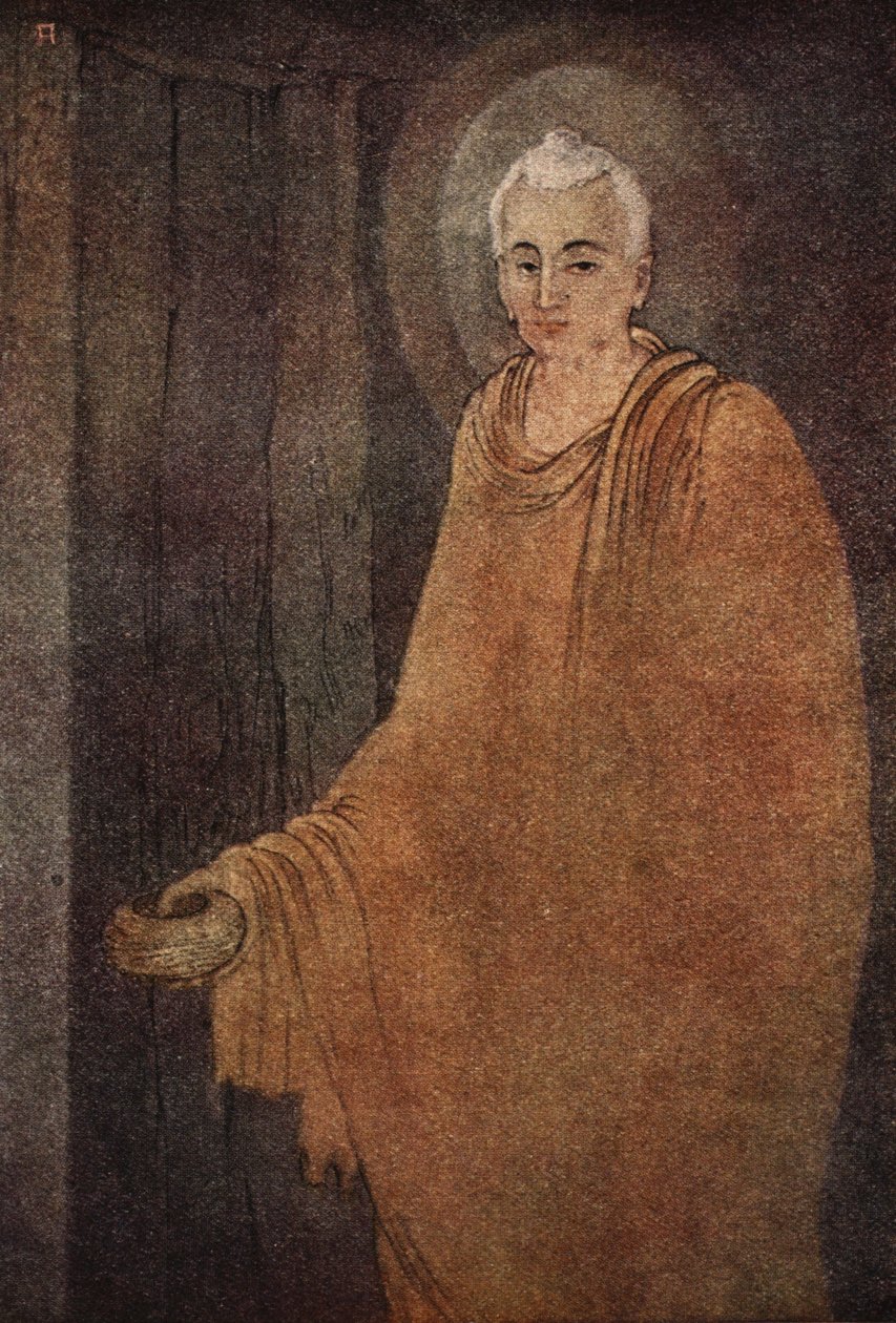 佛陀作为修行者，插图选自 Nivedita 修女和 Ananda Coomaraswamy 所著《印度教和佛教的神话》。 作者 泰诺尔（Abanindranath Tagore）