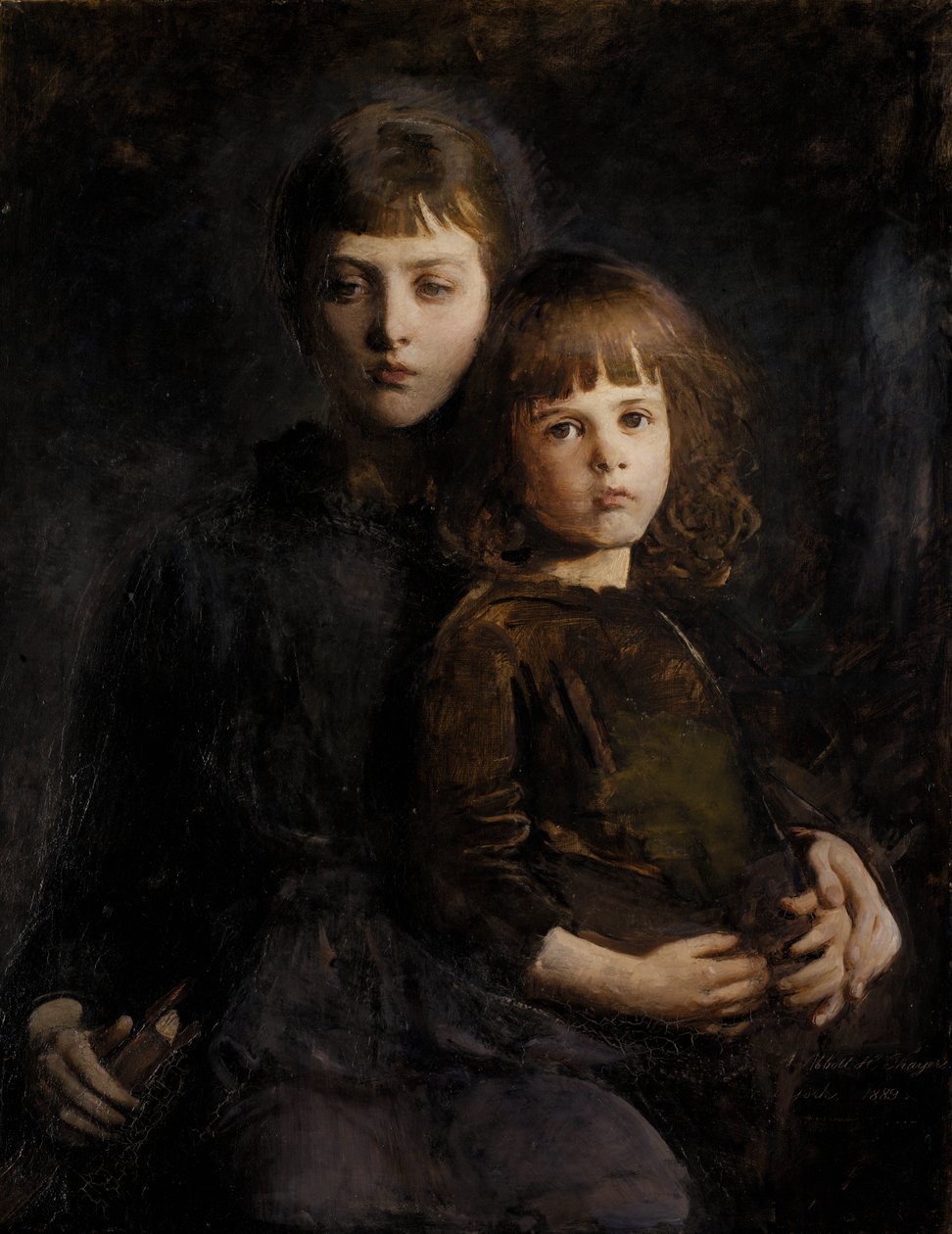 玛丽和杰拉尔德-塞耶兄妹，1889年。 作者 雅培汉德森塞耶