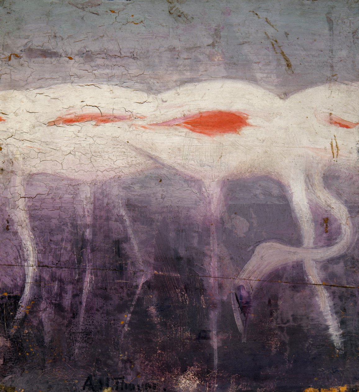 白火烈鸟，为《动物王国的隐蔽色彩》一书所做的研究，约1905-1909年。 作者 雅培汉德森塞耶