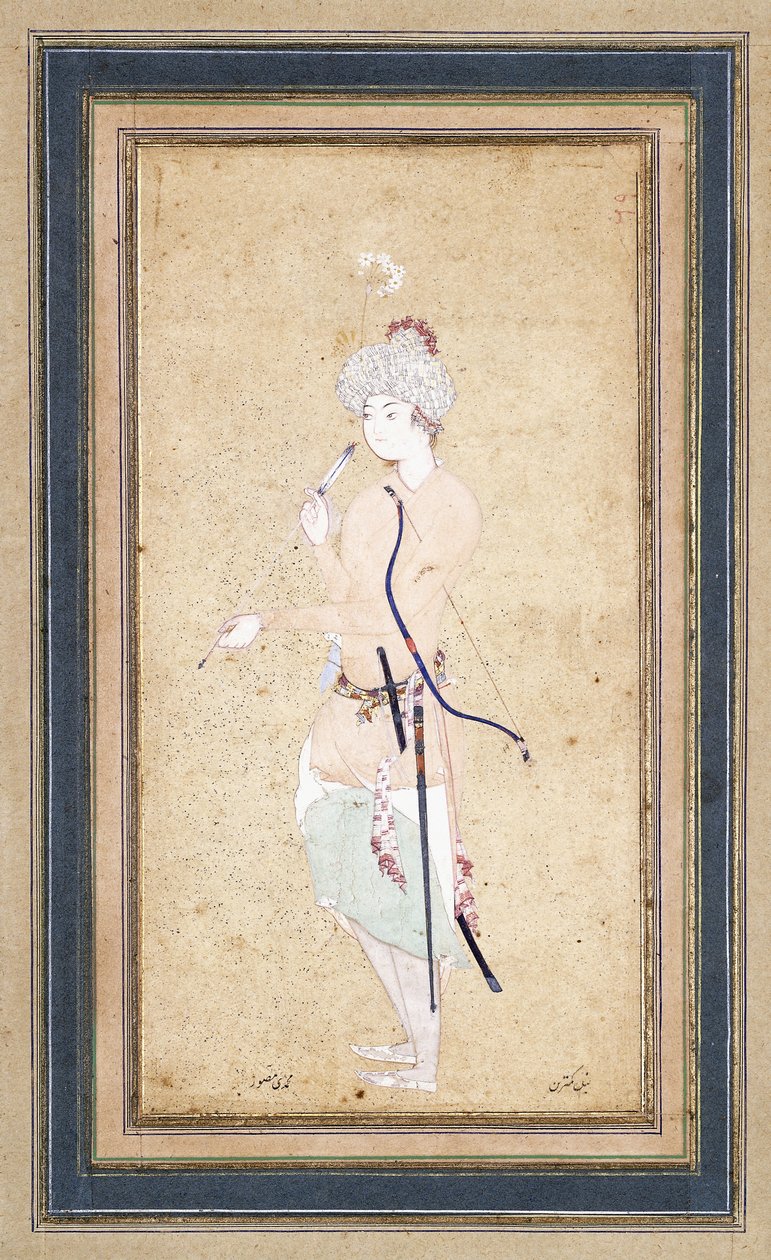 年轻的弓箭手c。 1580 作者 阿卜杜拉·穆萨夫维尔