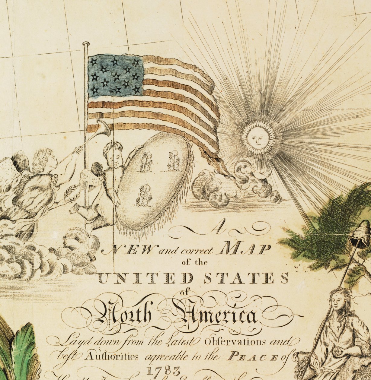 美国的第一张国家地图，1784年 作者 亚伯比尔