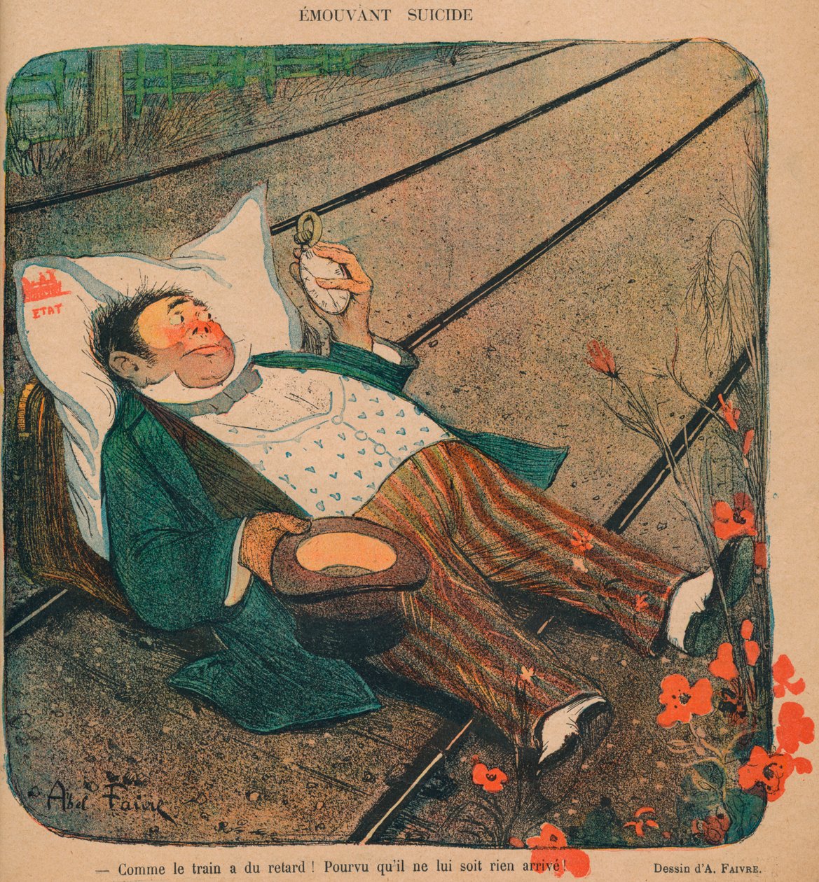 移动自杀》，1899年。 作者 阿贝尔·费弗尔